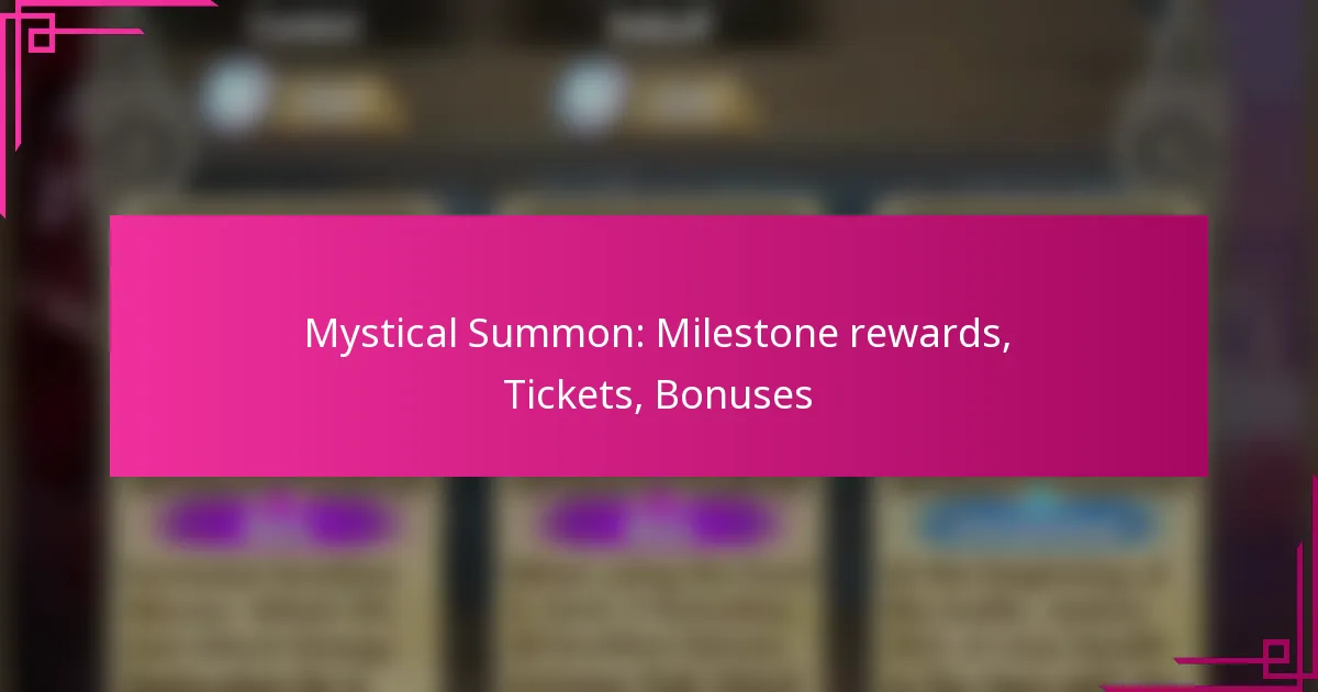 Mystical Summon: Milestone rewards, Tickets, Bonuses
