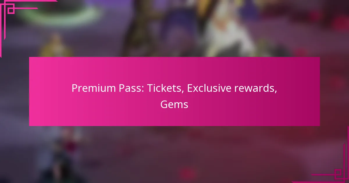 Premium Pass: Tickets, Exclusive rewards, Gems