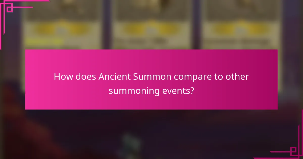 How does Ancient Summon compare to other summoning events?