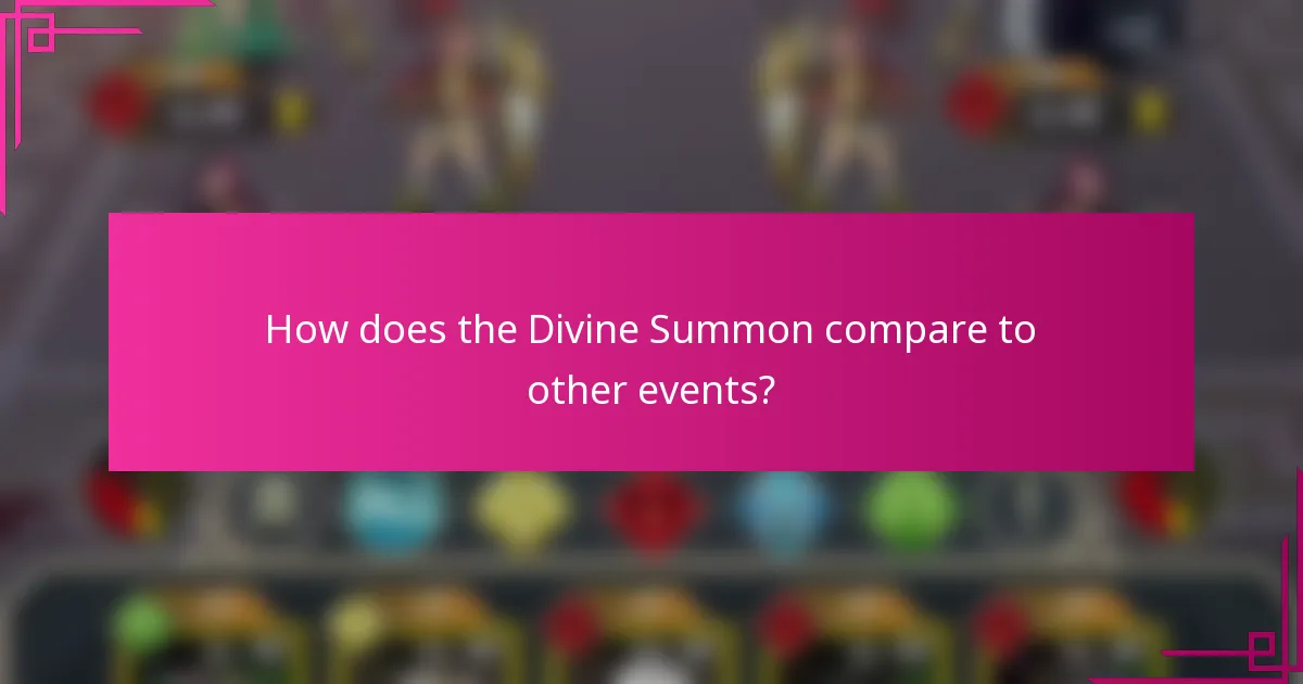 How does the Divine Summon compare to other events?