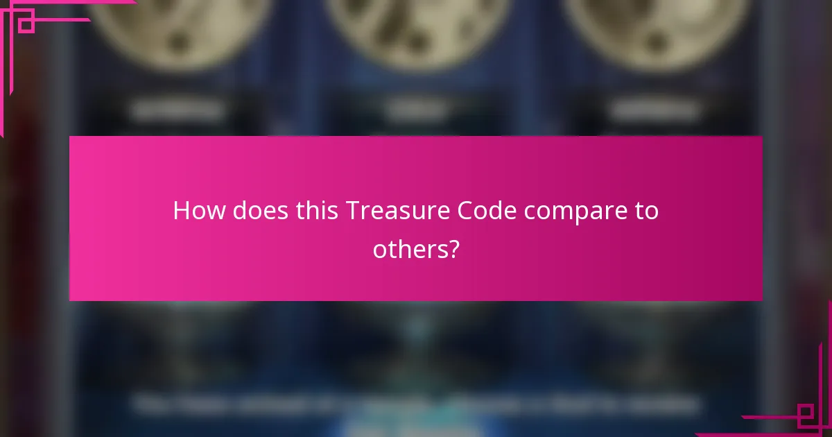 How does this Treasure Code compare to others?