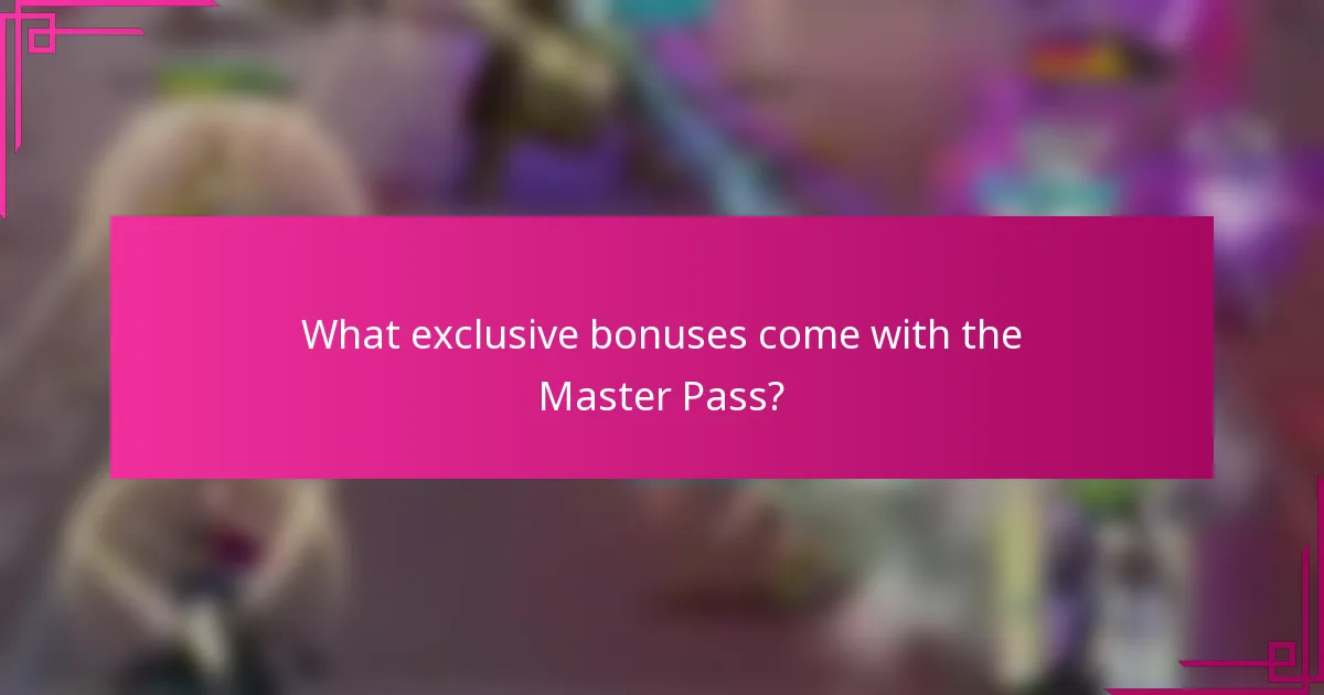 What exclusive bonuses come with the Master Pass?